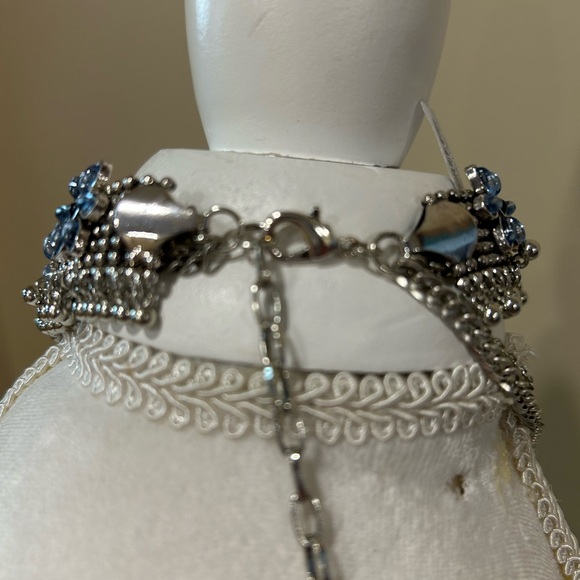 Free People marked Ariano Ost blue flowers with bead fringe 6 charms fairycore - Picture 5 of 9